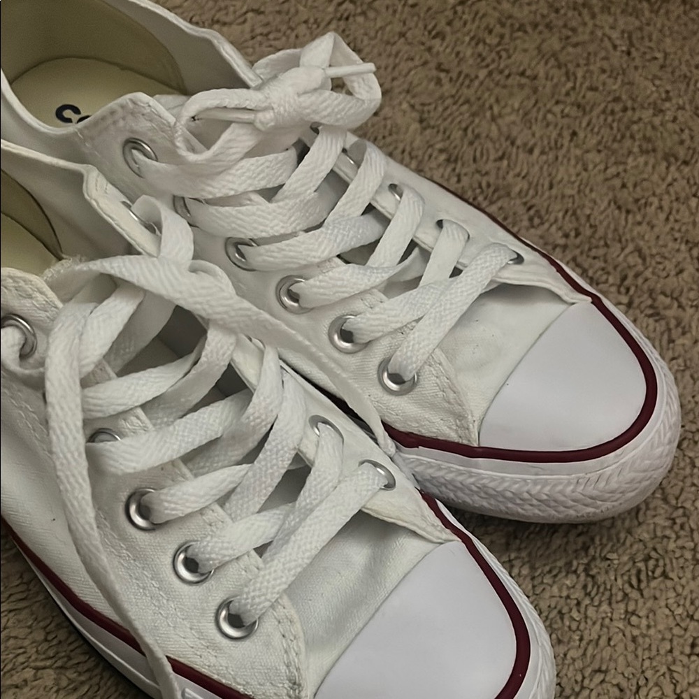 Classic White Sneakers with Red Accent